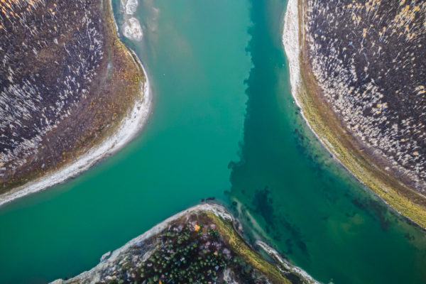 Aerial Photography Saskatchewan Prince Alberta Rivers Meeting