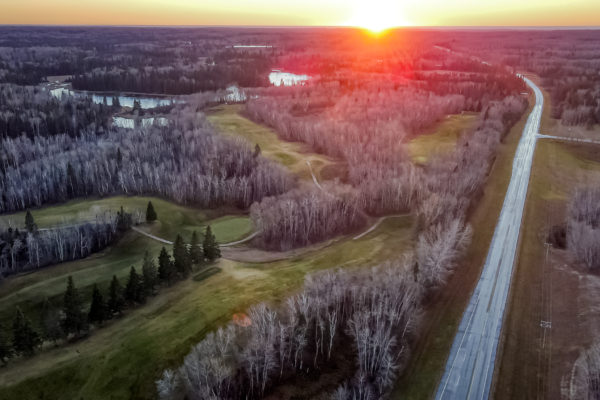 Madge Lake Sunset Aerial Photography Saskatchewan